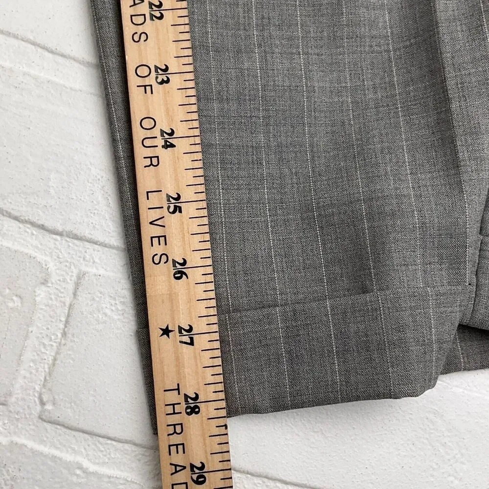 Corporate Image Tom James Suit Men 42 32Wx28L Gray White‎ Stripe Classic USA VTG